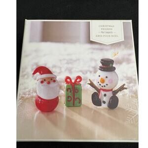 NEW Pier 1 Christmas Figurines Set Santa Snowman Holiday Décor
